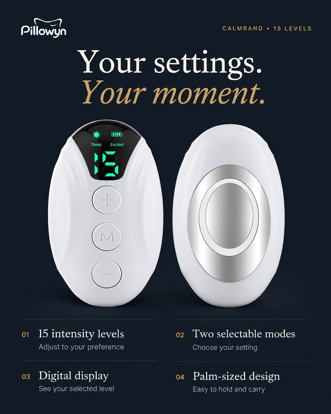 Pillowyn CalmBand handheld relaxation device