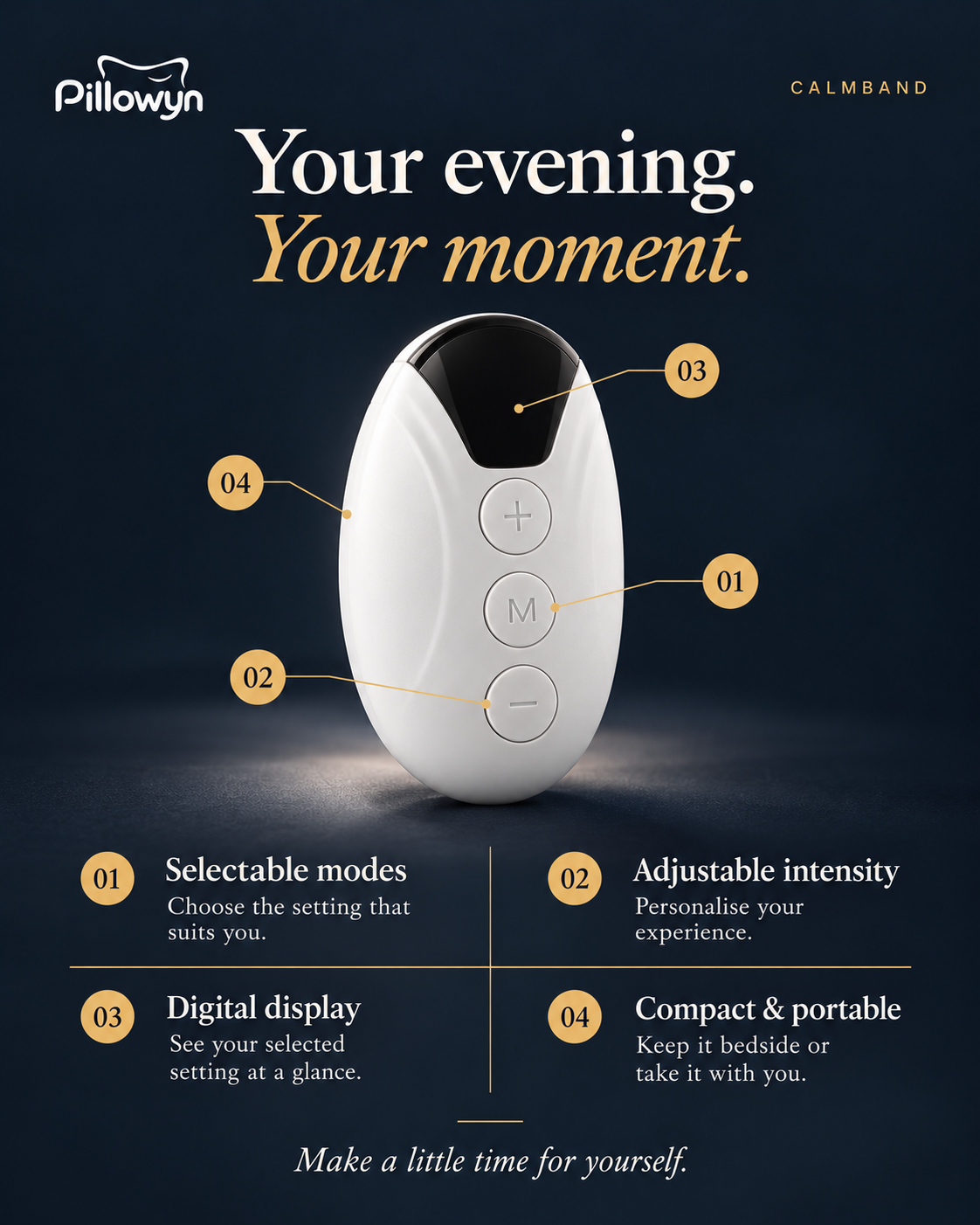 Pillowyn CalmBand handheld relaxation device