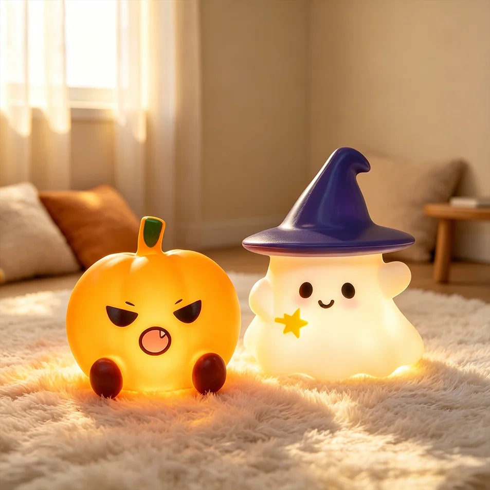 Cute Ghost & Pumpkin Night Light