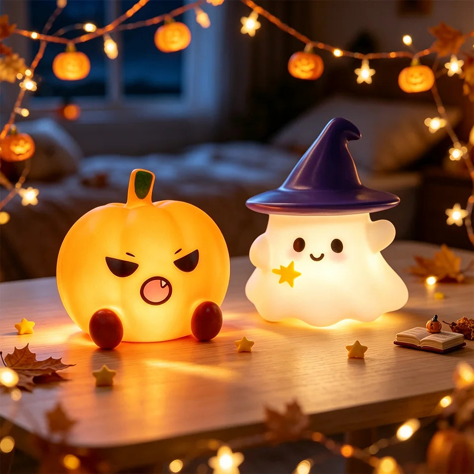 Cute Ghost & Pumpkin Night Light