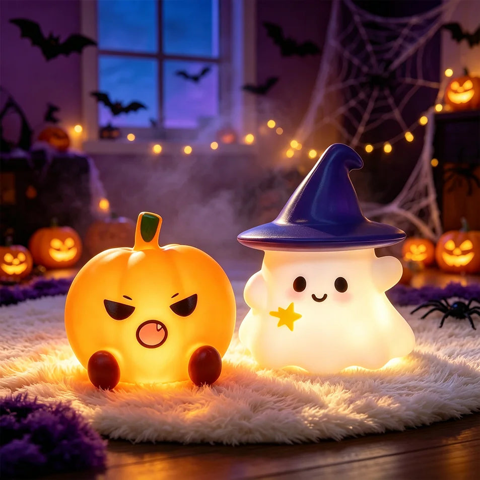 Cute Ghost & Pumpkin Night Light
